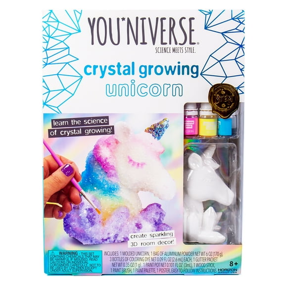YOU*niverse 3D Crystal Growing Unicorn, D.I.Y. Crystal Sculpture, 6 