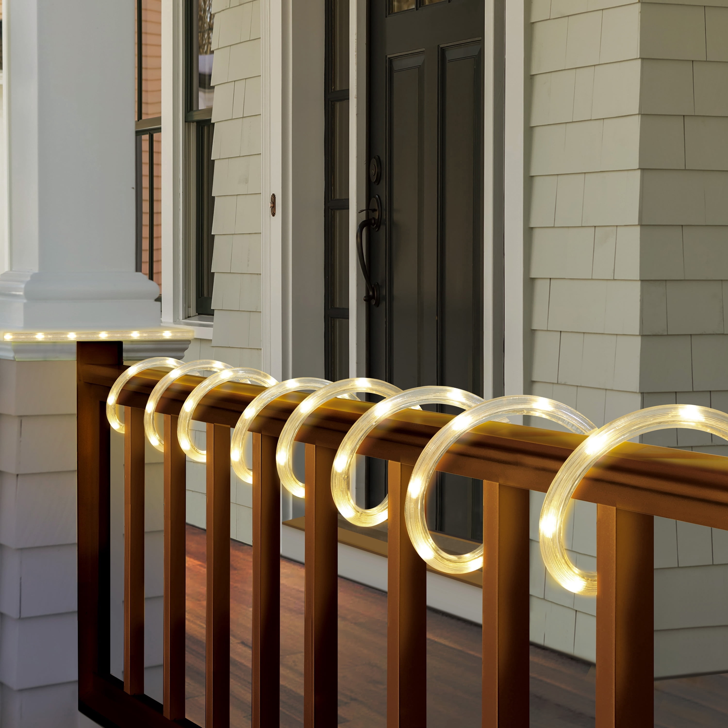 Indoor/Outdoor LED Super Bright Christmas Rope Lights, Warm White, White Wire, 18', by Holiday Time