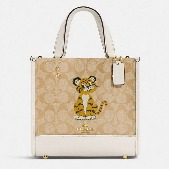 COACH Dempsey Tote 22 In Signature Canvas With Tiger C7001