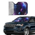 thumbnail image 4 of Fuzoiu Feathered Wolf Print Car Windshield Sun Shade,Block Uv Rays Sunshade,Foldable Front Window Sun Visor Protector for Car,SUV,Truck-Keep Vehicle Cool-Feathered Wolf, 4 of 8