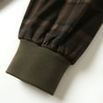 thumbnail image 4 of Maoxin Mens Jackets Men's Checkered Print Zipper Pocket Sports Long Sleeved Hooded Casual Jacket Brown L, 4 of 7