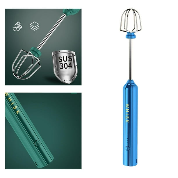 de huevos eléctrico recargable USB a de mano de cremjustable de 3 engranajes de espuma para leche, , agitador de Azul DYNWAVEMX Vaporizador de leche