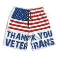 thumbnail image 2 of Honeii's Thank You Veterans Print Men's Casual Shorts with Drawstring，Swim Trunks Quick Dry Beach Shorts, 2 of 5