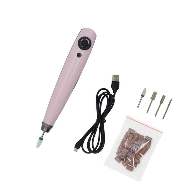 Taladro de uñas eléctrico portátil de 20000 RPM, amoladora recargable, herramienta de manicura para Rosa