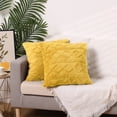 thumbnail image 6 of Unique Bargains Solid Striped Soft Sofa Decorative Pillow Covers (2 Count) Yellow 20" x 20", 6 of 6