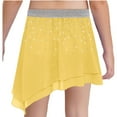 thumbnail image 5 of YUUMIN Toddler Girls Elastic Waistband Shiny Pleated Mini Skater Skirt Flared Ballet Dance Skirts 6-16 Years Yellow 12, 5 of 6
