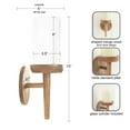 thumbnail image 3 of Kate and Laurel Shae Transitional Wooden Wall Sconce, 5 x 5 x 13, Natural Wood, Rustic Candle Holder with Removable Glass Cylinder for Flameless Pillar Candles, 3 of 9