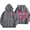 Dark Gray, variant on Cute Pink Flower Hoodie for Woman Preppy Sweatshirts Trendy Puff Print Letter Graphic Hoodies Casual Pullover Tops