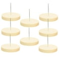thumbnail image 5 of QIFULL Light Yellow Wooden Display Stand for Crochet Dolls Set of 8 Sturdy Metal Needle Base for Decoration, 5 of 8
