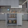 thumbnail image 6 of Harper & Bright Designs Kitchen Cart with Wood Top and Drop Leaf Breakfast Bar, Rolling Mobile Kitchen Island with Storage and Towel Rack, 6 of 8