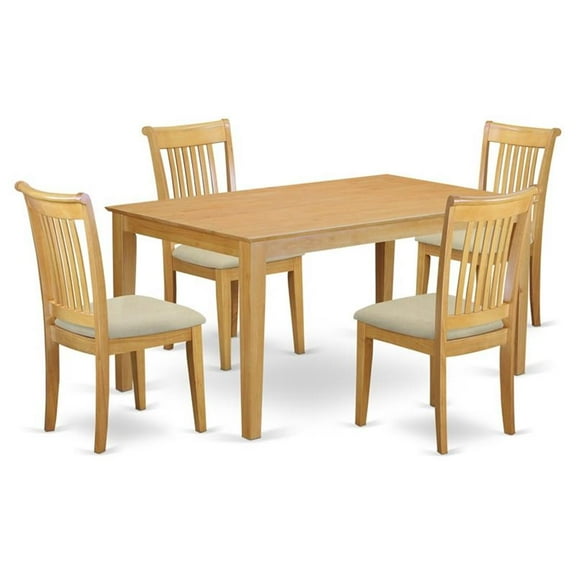 Atlin Designs 5-piece Wood Dining Set with Cushion Seat in Oak
