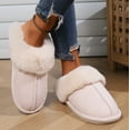 thumbnail image 2 of Women's Memory Foam Slippers - Slip-On Suede Scuff with Foot Arch Pad
 & Faux Fur Lining  Indoor Outdoor House Shoes, 2 of 9