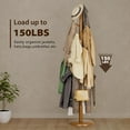 thumbnail image 6 of Solid Wood Coat Rack Freestanding Coat Tree with 10 Hooks, Standing Coat Rack Clothes Jacket Hanger Stand with Sturdy Rounded Base for Entryway,Living,Bedroom (Walnut Brown), 6 of 8