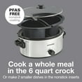 thumbnail image 2 of Proctor Silex 6 Qt Slow Cooker, Double Dish, Nonstick Aluminum Crock with Removable Pot, Stainless Steel, 2 of 8