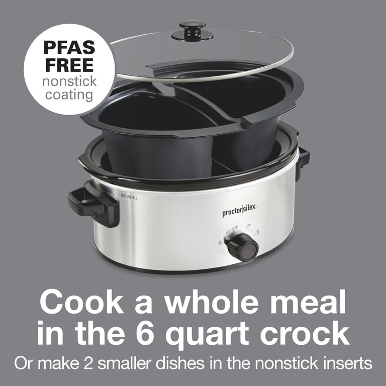 Proctor Silex 6-Qt Double-Dish Slow Cooker with Nonstick Inserts photo 2