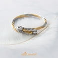 thumbnail image 3 of 555Jewelry 2 Tone Adjustable Twisted Wire Cable Bangle Bracelets for Women, Silver & Gold, 3 of 6
