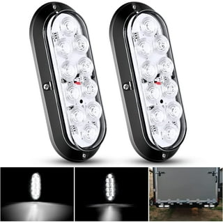 2 White 10 LED Tail Lights Surface Mount Truck Trailer Backup Reverse  Light Bar