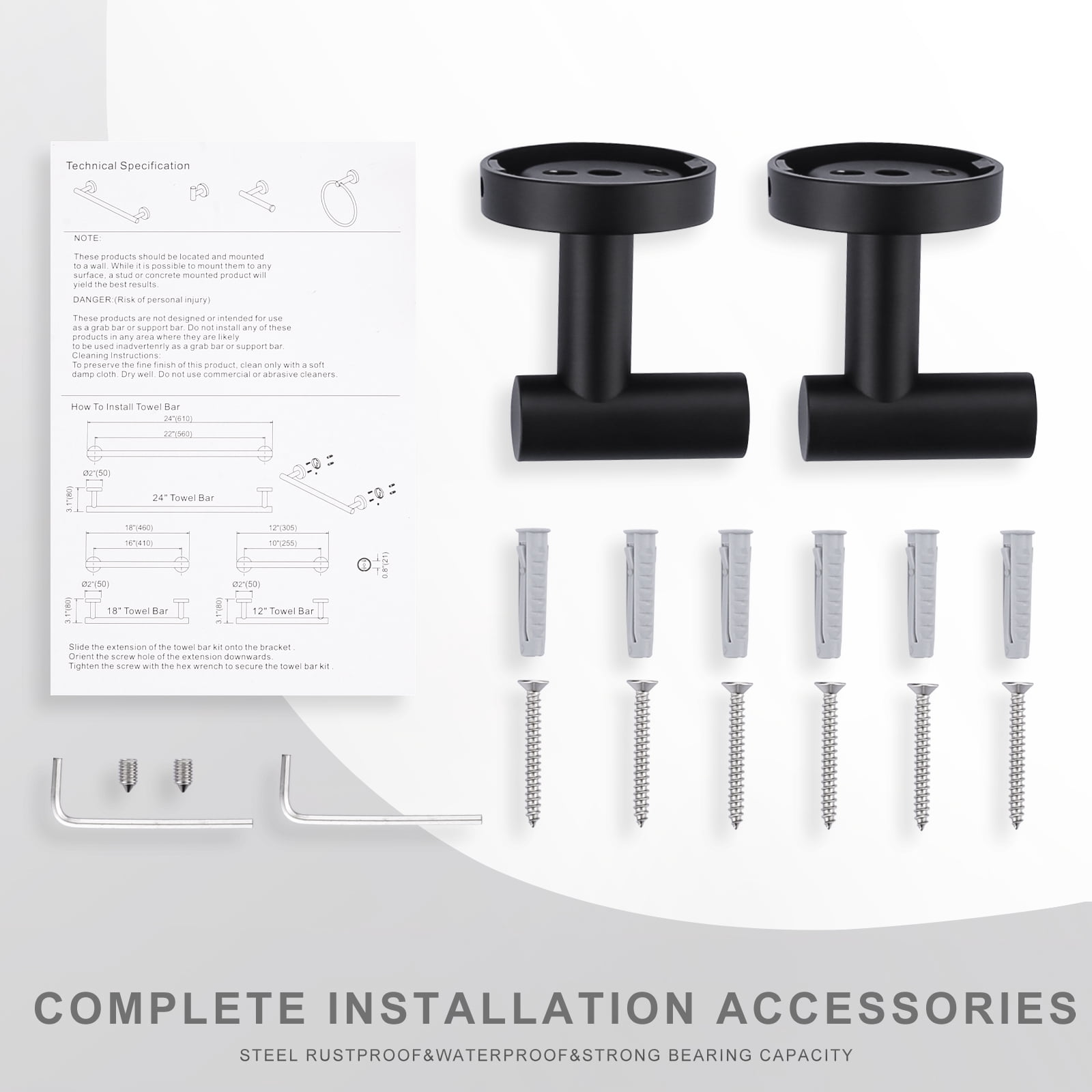 Stainless Steel J-Hook Robe/Towel Hook in Matte Black