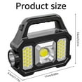 thumbnail image 2 of Solar Searchlight Portable LED Spotlight Solar/USB Rechargeable Powerful Flashlight Dual Light Source Searchlight Waterproof 6 Gears Torch Light for Camping Emergency Outdoor, 2 of 11