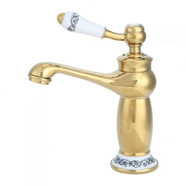 Haofy Universal Vertical Hot And Cold Mixing Faucet Household Antique Gold Brass Basin Faucet For Kitchen Bathroom Use