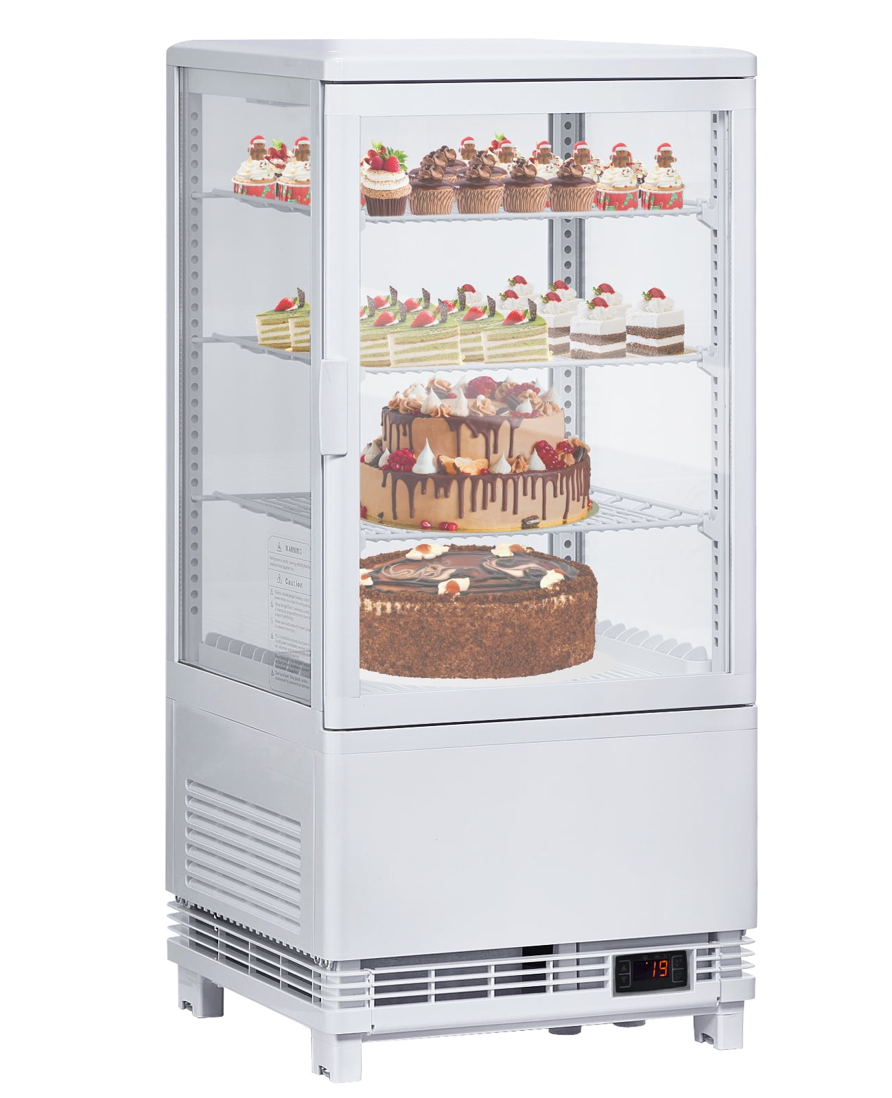 Tropow Commercial Countertop Bakery Display Refrigerator Cooler,78L Free-Standing Display Refrigerator With Led Lighting, Adjustable Shelf, 2.8 Cu.Ft