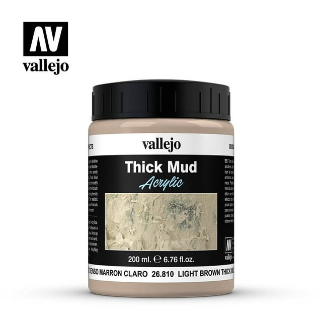 Vallejo Diorama FX Lodo Grueso 200 ml (6.76 fl.oz.) - Pigmentos Permanentes y Resinas Acrílicas Base Agua, Ideal para Miniaturas, Maquetas a Escala y Dioramas