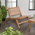 thumbnail image 3 of Leo Mid-Century Modern Wood Armless Outdoor Patio Chair, Natural, 3 of 10