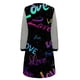 thumbnail image 4 of Mujer moda cuello en V manga larga Casual amor y mariposa Patchwork Midi falda vestidos Fridja NMB3791, 4 of 5