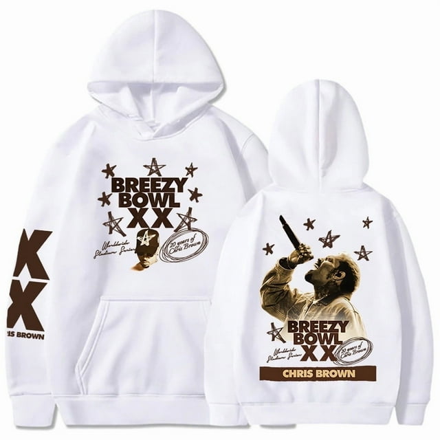 Sweat à Capuche Marron Chris pour Hommes, Manches Longues, Mode Urbaine Graphique, TTTG, 57345-Blanc