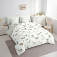 thumbnail image 3 of jejeloiu Rustic Lodge 7-Piece Bedding Comforter Set,Farm Mallard Duck King Bedding Sets,White Green Bed Sheets,Microfiber Bedroom Decor Reversible, 3 of 8