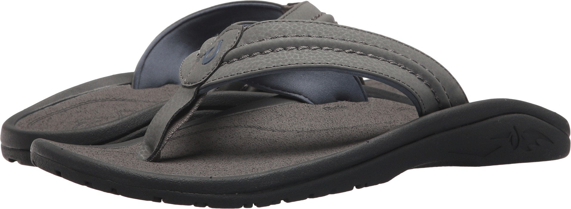 Men/'s Olukai HOKUA Water Ready Vegan Flip Flops Charcoal//Charcoal