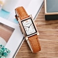 thumbnail image 2 of Resicozy Gold Watches for Women and Men with Vintage Rectangular Case Casual Daily Watch with Leather Strap Brown, 2 of 3