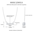 thumbnail image 4 of Rosec Jewels Moissanite 3 Stone Necklace for Women - D-VS1 Quality Certified Moissanite Necklace for Anniversary - Ready to Gift, 925 Sterling Silver, 4 of 6