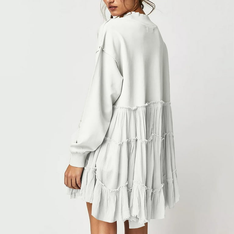 ruched sweatshirt dress Alexander Wang Women's Ruched Waist Hoodie Dress Ash White