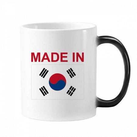 

South Korea Country Love Changing Color Mug Morphing Heat Sensitive Cup With Handles 350ml