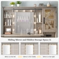 thumbnail image 2 of Vanity Set with Mirror and Lights Vanity Desk with 4 Wooden Drawers & 3-Tier Storage Shelf & Charge Station Farmhouse Vanity Dressing Table for Girl, Stool Not Included, Light Rustic Oak, 2 of 7