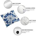 thumbnail image 4 of JRXY Spring Dahlia Pillow Covers, White Gray Navy Blue Pillowcase Modern Gometric Floral Decorations Outdoor Throw Pillows Summer Farmhouse Flower Cushion Case for Sofa Couch,Set of 2 White, 4 of 6