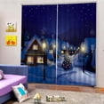 thumbnail image 2 of Cortina de ventana, cortina de ducha, cortina con temática navideña, cortina de baño transparente Noche - 170x200cm, 2 of 3