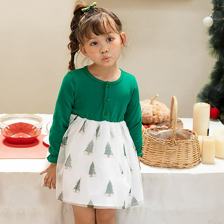 Kogui Baby Christmas Dress Girl Toddler Baby Girl Christmas Dress Santa  Dress Long Sleeve Princess Party Dresses Cute Christmas Outfit Size 3T  4T(Green,3-4 Years) - Walmart.com