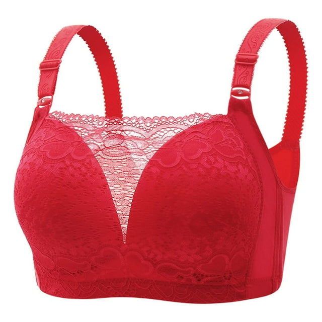 Womans Embroidered Glossy Comfortable Breathable Bra Underwear No Rims