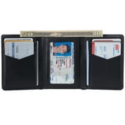 Alpine Swiss Mens Leon RFID Trifold Pocket Wallet – Genuine Leather Wallet for Men, Slim Design with ID Window & Multiple Card Slots, Classic RFID Safe Pocket Wallet in gift box