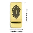 thumbnail image 2 of Stainless Steel Alphabet Letter T initial Classic Slim Money Clip Credit Card Holder, 2 of 2