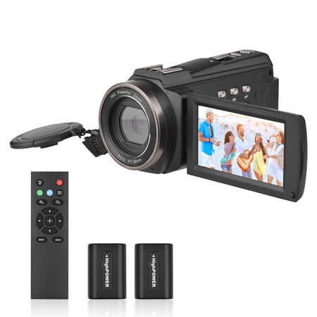 Andoer 4K60FPS 48MP WiFi Digital Video Recorder with 16X Zoom 3 Inch Touchscreen IR Infrared Cold Shoe Mount Batteries Remote Control