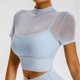 thumbnail image 1 of Cloud Hide-camisetas de manga corta para Yoga para mujer, camisetas sin mangas deportivas cortas para correr, camisetas de entrenamiento, ropa deportiva de secado rápido para Fitness, 1 of 5