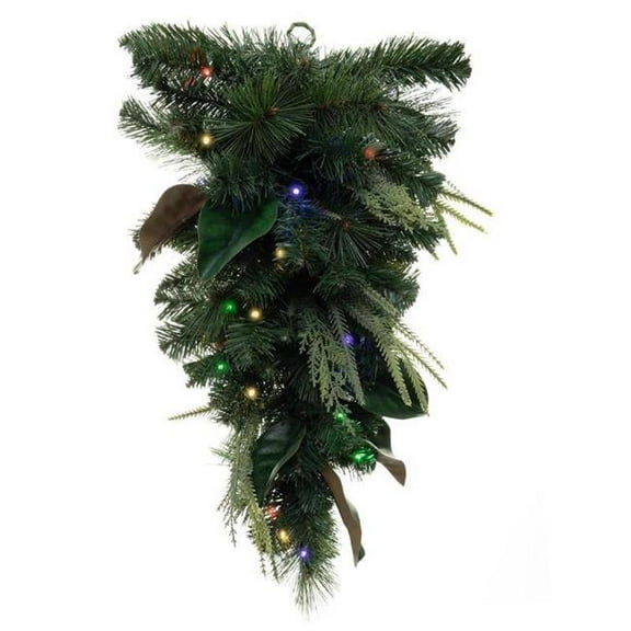 Celebrations 9096327 2 ft. LED Prelit Decorated Teardrop Wreath, Multi Colored - Pack of 6