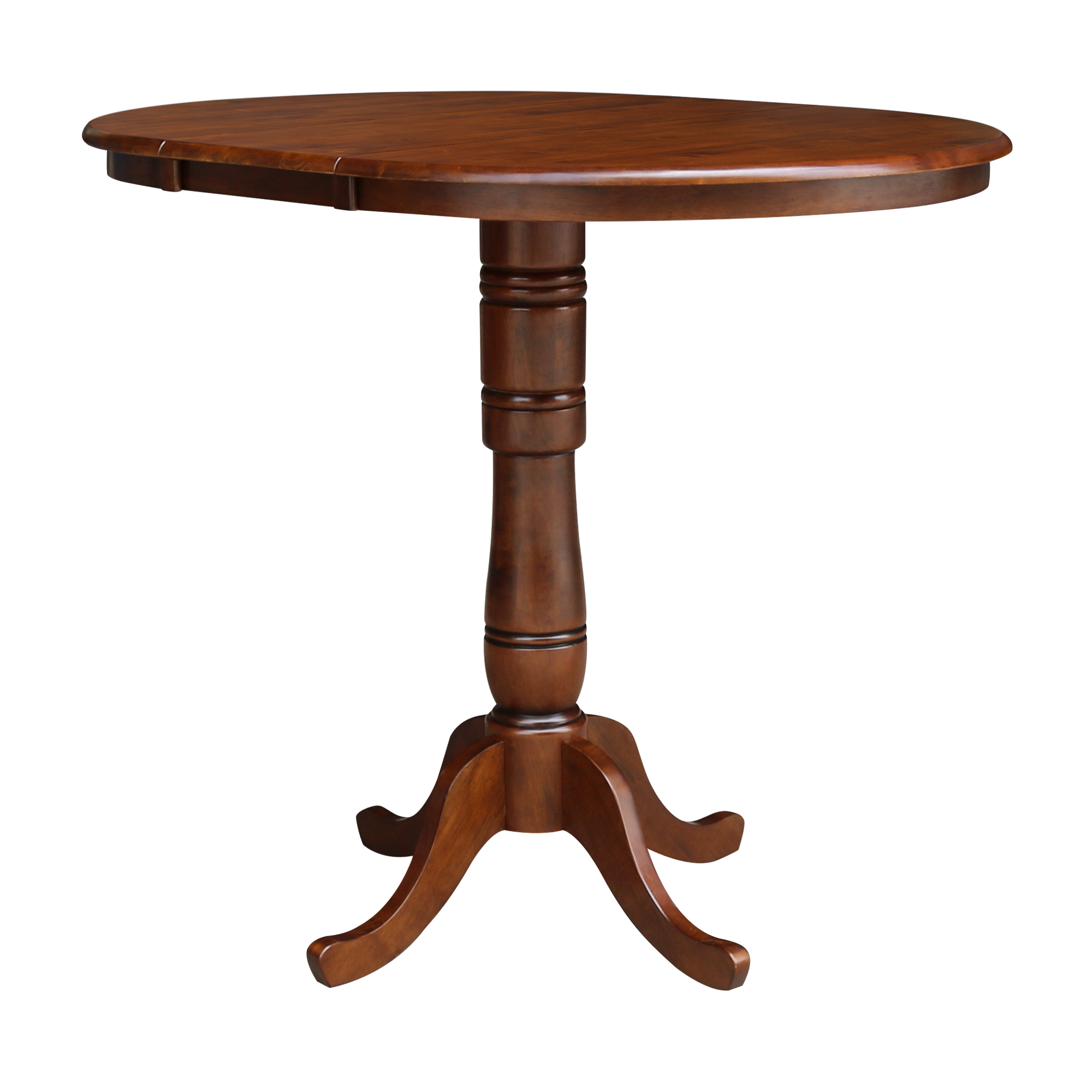 36" Round Extension Dining table with 2 X-Back Barheight Stools - Set of 3 Pieces - image 4 of 9