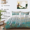 thumbnail image 3 of 3 Piece Teal Yellow Oil Painting Duvet Cover Set California King,Microfiber Comforter/Quilt Cover with Corner Ties and 2 Pillowcases,Contemporary Abstract Art All Season Bedding with Zipper Closure, 3 of 8
