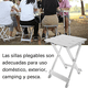 thumbnail image 3 of Banco Silla Plegable De Acero Para Exterior Carga 100kg Xtellar Blanco, 3 of 3