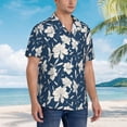 thumbnail image 5 of Xecao Lilies Flowers print Hawaiian shirt - a stylish short-sleeve button-down for men, perfect for casual beach and tropical outings., 5 of 9