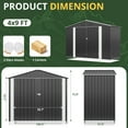 thumbnail image 4 of NETAJE 9'x4' Outdoor Metal Storage Shed with Upgraded Frame and Lockable Doors for Backyard, Garden, Lawn, 4 of 9